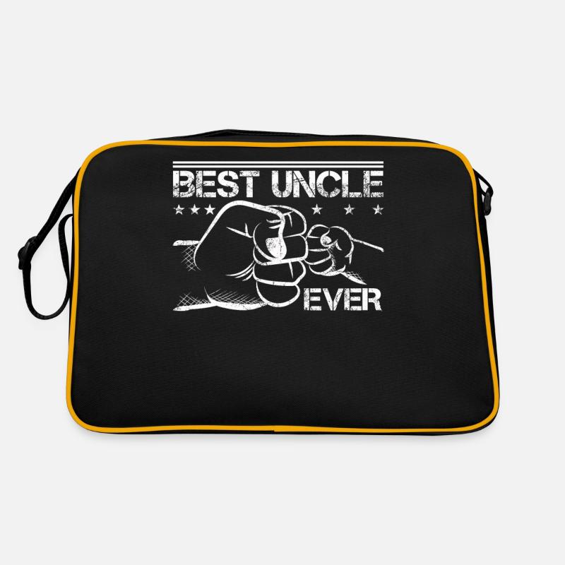 Meilleur design de chemise oncle - Sac Retro - noir/or