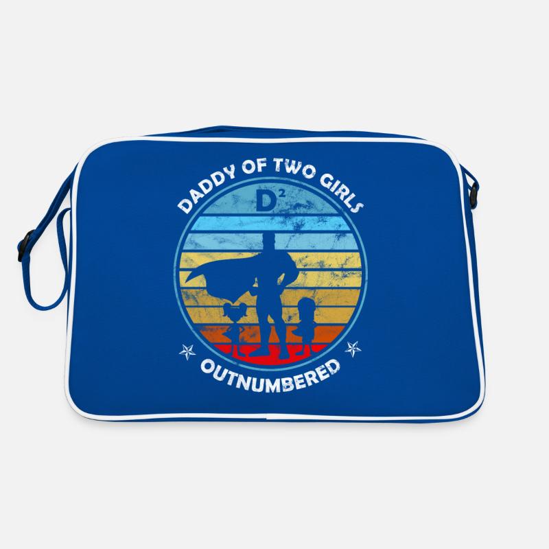 Vatertags Geschenk Daddy von zwei Mädchen Retro Tasche