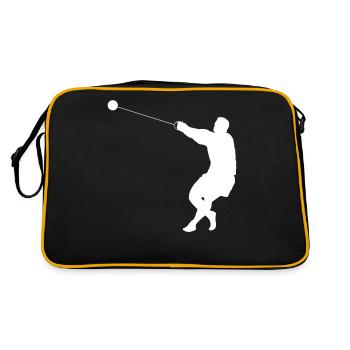 Hammerwurf Hammerwerfer Schwerathletik Geschenk - Retro Tasche - Schwarz/Gold - Hinten
