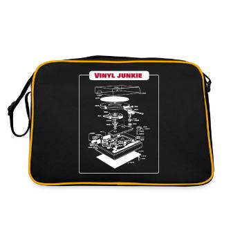Vinyl Junkie Retro Vintage Turntable Gift - Retro Bag - black/gold - Back