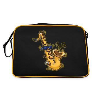 SMOOTH JAZZ SAXOPHONE saxophonist humor musician - Retro Bag - black/gold - Back