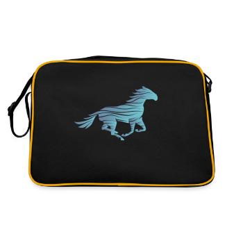 cheval équitation cavalière fille - Sac Retro - noir/or - Dos