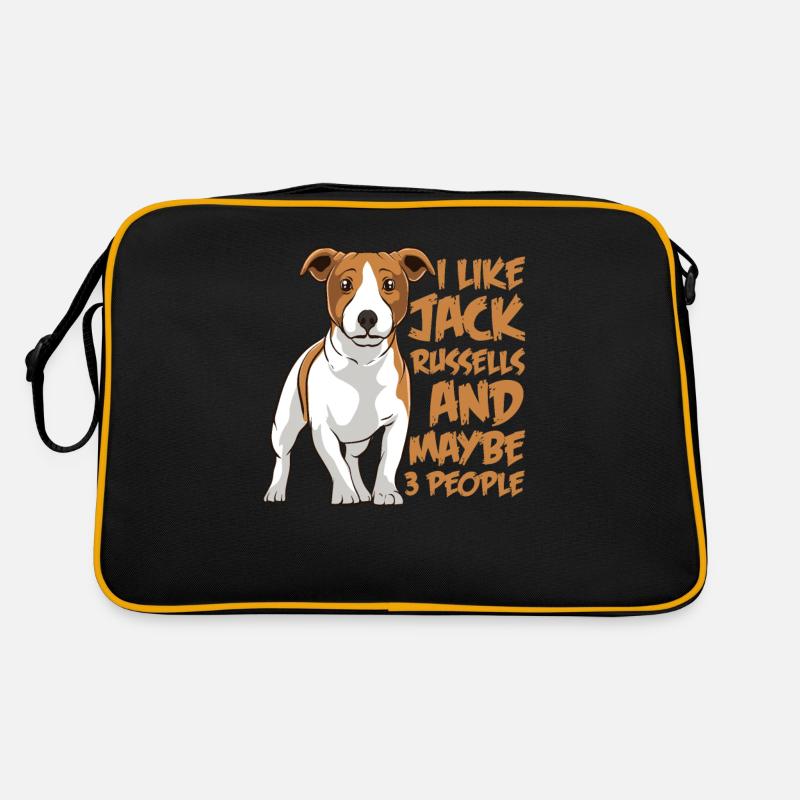 Ich mag Jack Russell Hunde und vielleicht 3 Retro Tasche