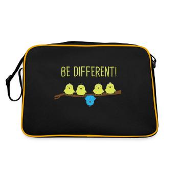Be different ondulation oiseau - Sac Retro - noir/or - Dos