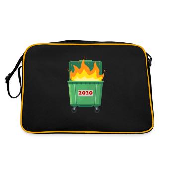 2020 ist Müll - Retro Tasche - Schwarz/Gold - Hinten