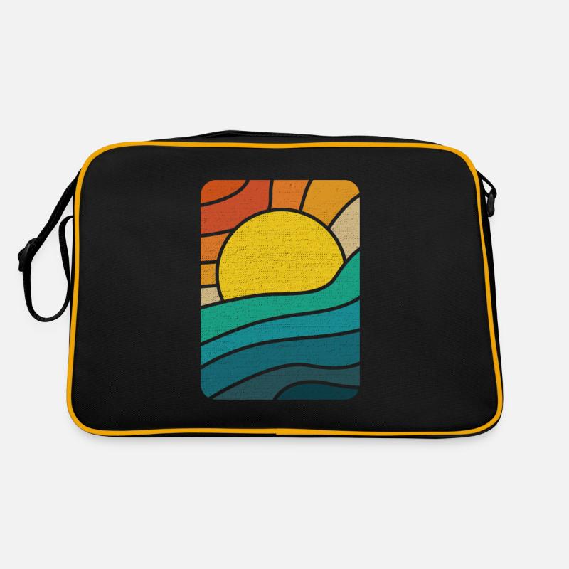 Mer Soleil Rayon de soleil Lumière du Soleil - Sac Retro - noir/or