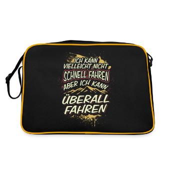 Offroad Offroader Geländewagen 4x4 - Retro Tasche - Schwarz/Gold - Hinten