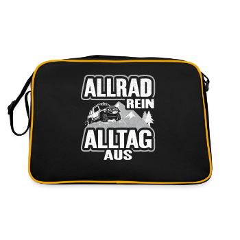Offroad Offroader Geländewagen 4x4 - Retro Tasche - Schwarz/Gold - Hinten