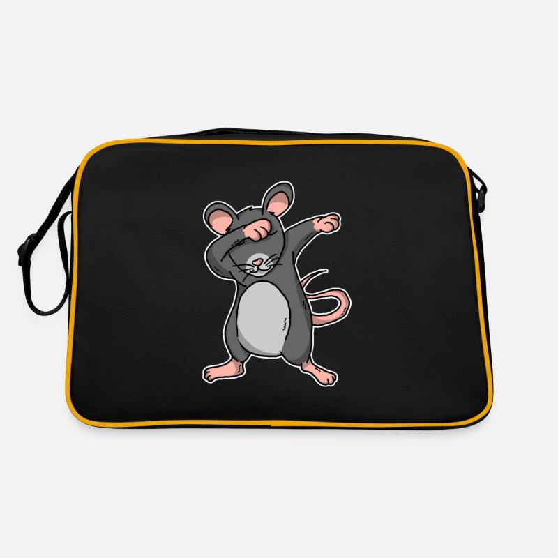 Lustiges Dabbing Ratte Maus Geschenk - Retro Tasche - Schwarz/Gold