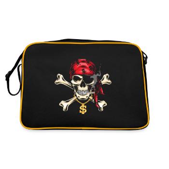 Pirate kids costume skull hip hop gold chain - Retro Bag - black/gold - Back