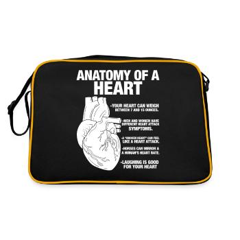 Anatomie eines menschlichen Herzens Anatomischer - Retro Tasche - Schwarz/Gold - Hinten