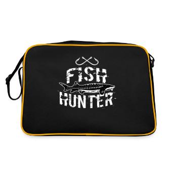 Funny Fishing White Sturgeon Freshwater Fish Gift - Retro Bag - black/gold - Back