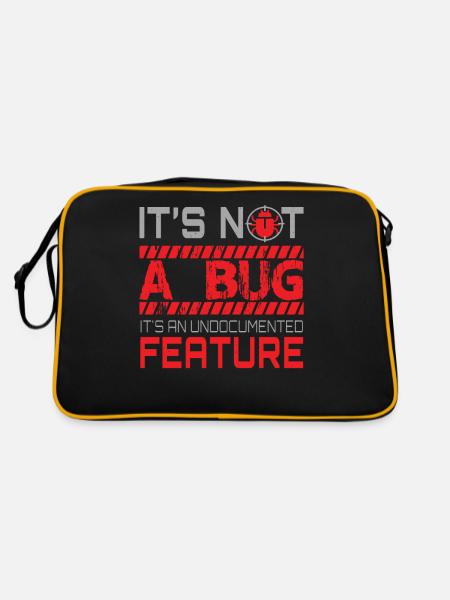 Programming - Its Not A Bug - Retro Bag - black/gold - Back