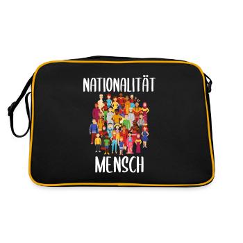Nationalité Humaine Anti Racisme Pas de racisme - Sac Retro - noir/or - Dos