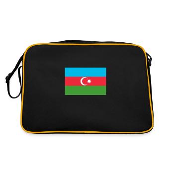 Aserbaidschan aserbaidschanische Flagge Fahne - Retro Tasche - Schwarz/Gold - Hinten
