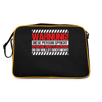 Planespotter - Retro Tasche - Schwarz/Gold - Hinten