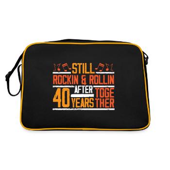 40e anniversaire de mariage épouse mari - Sac Retro - noir/or - Dos