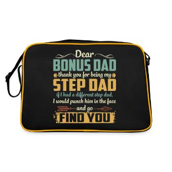 Dear Bonus Dad Thank You For Being My Step Dad - Retro Bag - black/gold - Back