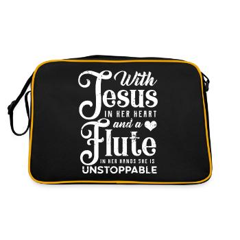 Flûte - Sac Retro - noir/or - Dos