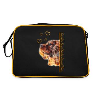 Cavalier King Charles Spaniel Maman - Sac Retro - noir/or - Dos