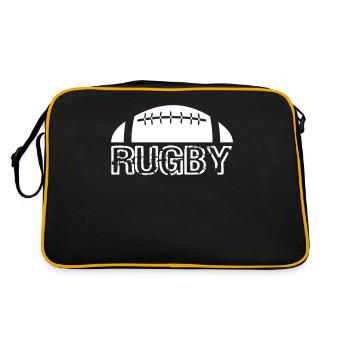 Rugby avec ballon de rugby - Sac Retro - noir/or - Dos