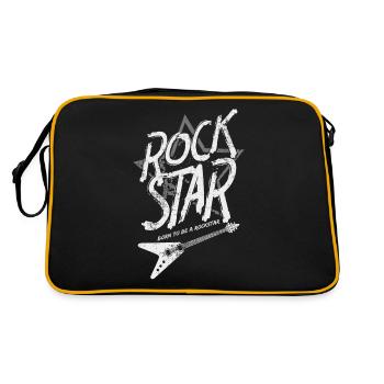Born to Be A star design, cadeau Rock and Roll, - Sac Retro - noir/or - Dos