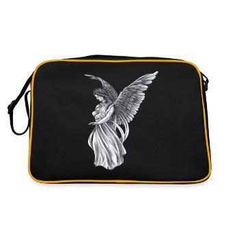 Engel Mystisch Altar Himmel Flügel Symbol Style - Retro Tasche - Schwarz/Gold - Hinten