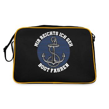 Boot - Retro Tasche - Schwarz/Gold - Hinten