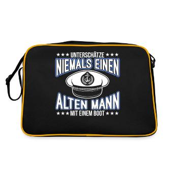 Boot - Retro Tasche - Schwarz/Gold - Hinten