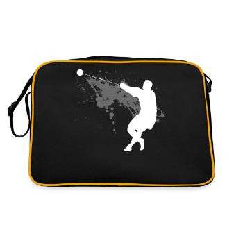 Hammerwurf Hammerwerfer Schwerathletik Geschenk - Retro Tasche - Schwarz/Gold - Hinten