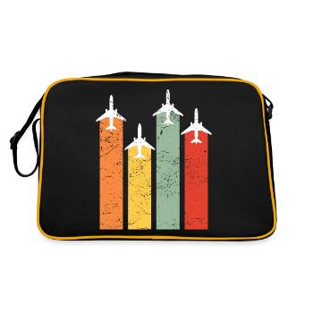 Pilot Aviation Airplane Aviator Gift Retro - Retro Bag - black/gold - Back