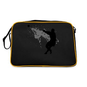 Hammerwurf Hammerwerfer Schwerathletik Geschenk - Retro Tasche - Schwarz/Gold - Hinten