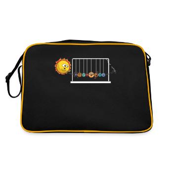 Children sun planet planets Newton pendulum Pluto - Retro Bag - black/gold - Back