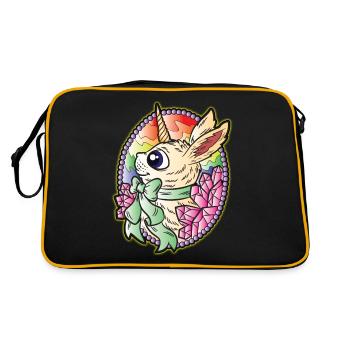 Unicorn bunny easter jewels gems - Retro Bag - black/gold - Back