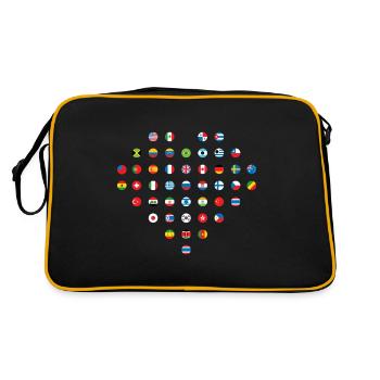 Drapeaux de pays internationaux accro au voyage - Sac Retro - noir/or - Dos