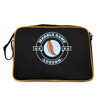 Marble Game Legend für Murmelspieler - Retro Tasche - Schwarz/Gold - Hinten