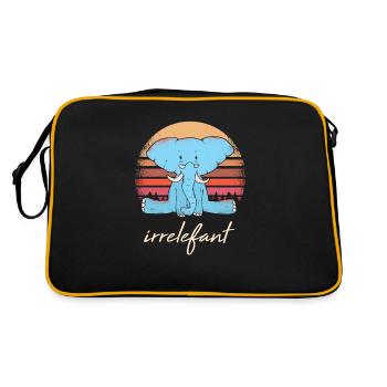 Irrelefant Elefant Wortwitz - Retro Tasche - Schwarz/Gold - Hinten
