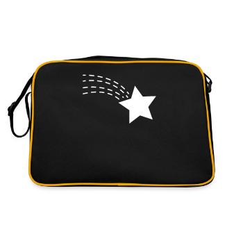 Sterne Sternschnuppe Sternchen selbst gestalten - Retro Tasche - Schwarz/Gold - Hinten