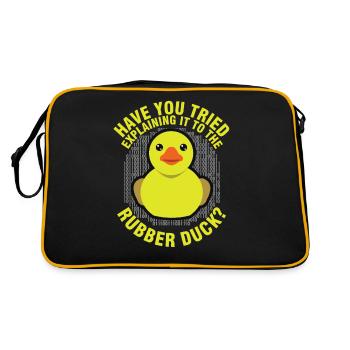 Funny Programming Rubber Duck for Debug Debugger - Retro Bag - black/gold - Back