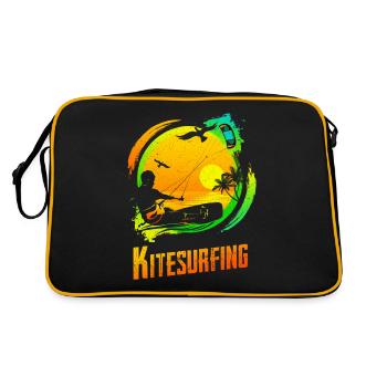 Vintage KITE Surfer Kiting Kiteboarding Retro Kites - Retro Bag - black/gold - Back