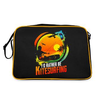 Vintage KITE Surfer Kiting Kiteboarding Retro Kites - Retro Bag - black/gold - Back