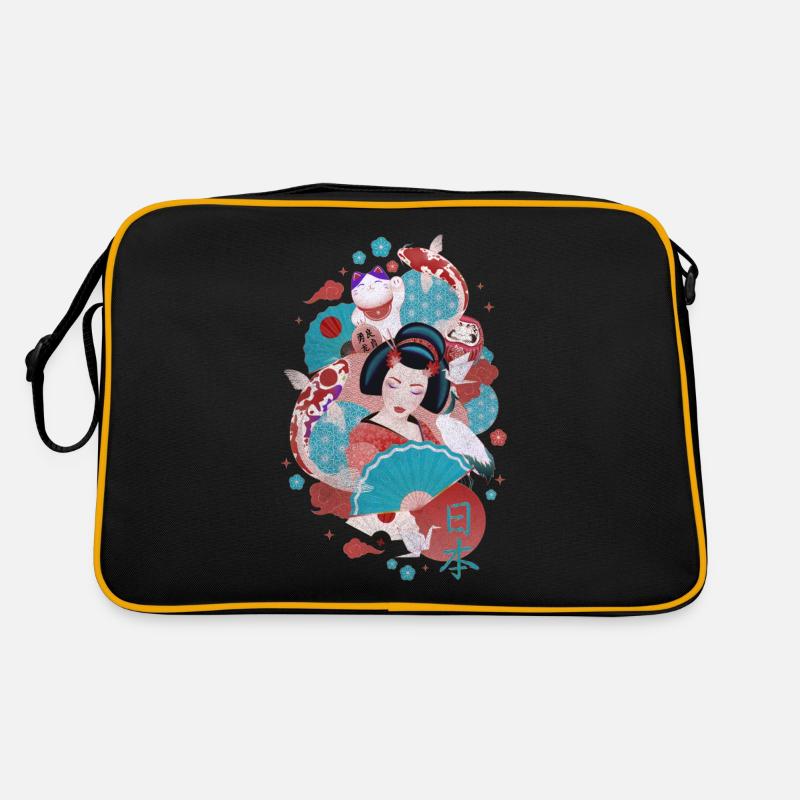 Japan - Retro Tasche - Schwarz/Gold