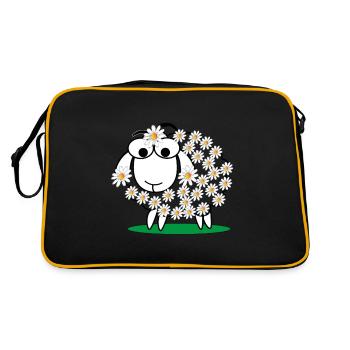 Mouton et chemise de nuit cadeau laine agneau animal - Sac Retro - noir/or - Dos