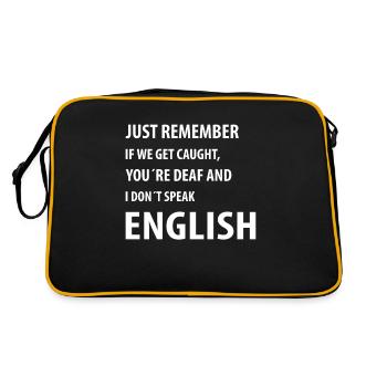Nur wenn wir erwischt werden Lustige Zitate - Retro Tasche - Schwarz/Gold - Hinten