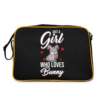Just a girl who loves Bunny Hasen Hase Kaninchen - Retro Tasche - Schwarz/Gold - Hinten