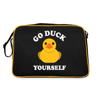 Allez canard vous-même. Canard en caoutchouc. Canard et caneton - Sac Retro - noir/or - Dos