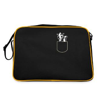 Stinker Animal In Pocket Gift Skunk Pocket T-Shirt - Retro Bag - black/gold - Back