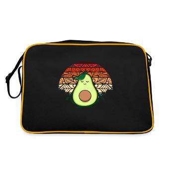 Yoga Avocado Meditation Spiritual Yoga Pose Retro - Retro Bag - black/gold - Back