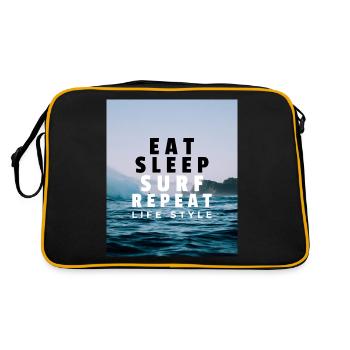 Eat Sleep Surf Repeat Life Style - Retro Bag - black/gold - Back