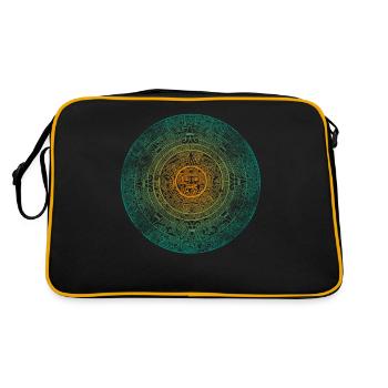 Calendrier Aztèque Maya Aztèque Mexique - Sac Retro - noir/or - Dos